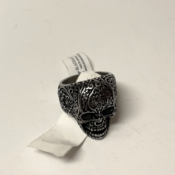 BLACKJACK Men’s sz 11 Skull Ring Hypoallergenic Silver Stainless Steel NWT - Picture 1 of 8